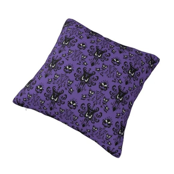 NEW Haunted Mansion Purple Wallpaper Foolish Mortal 16x16 Throw Pillow Included! - Picture 8 of 8